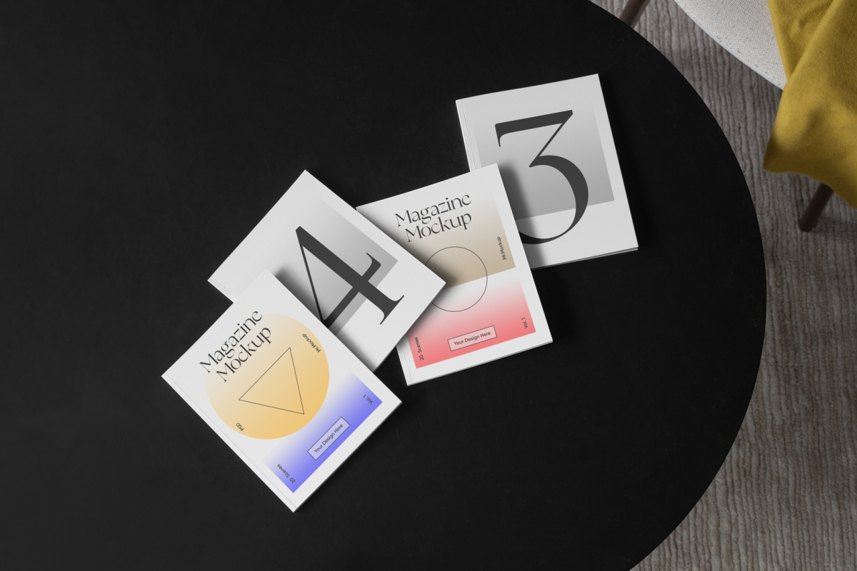 Four Magazine Mockups 03 MMV1