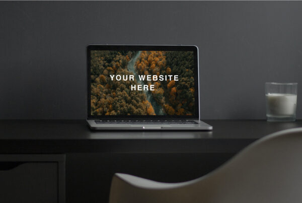 MacBook on Desk Mockup