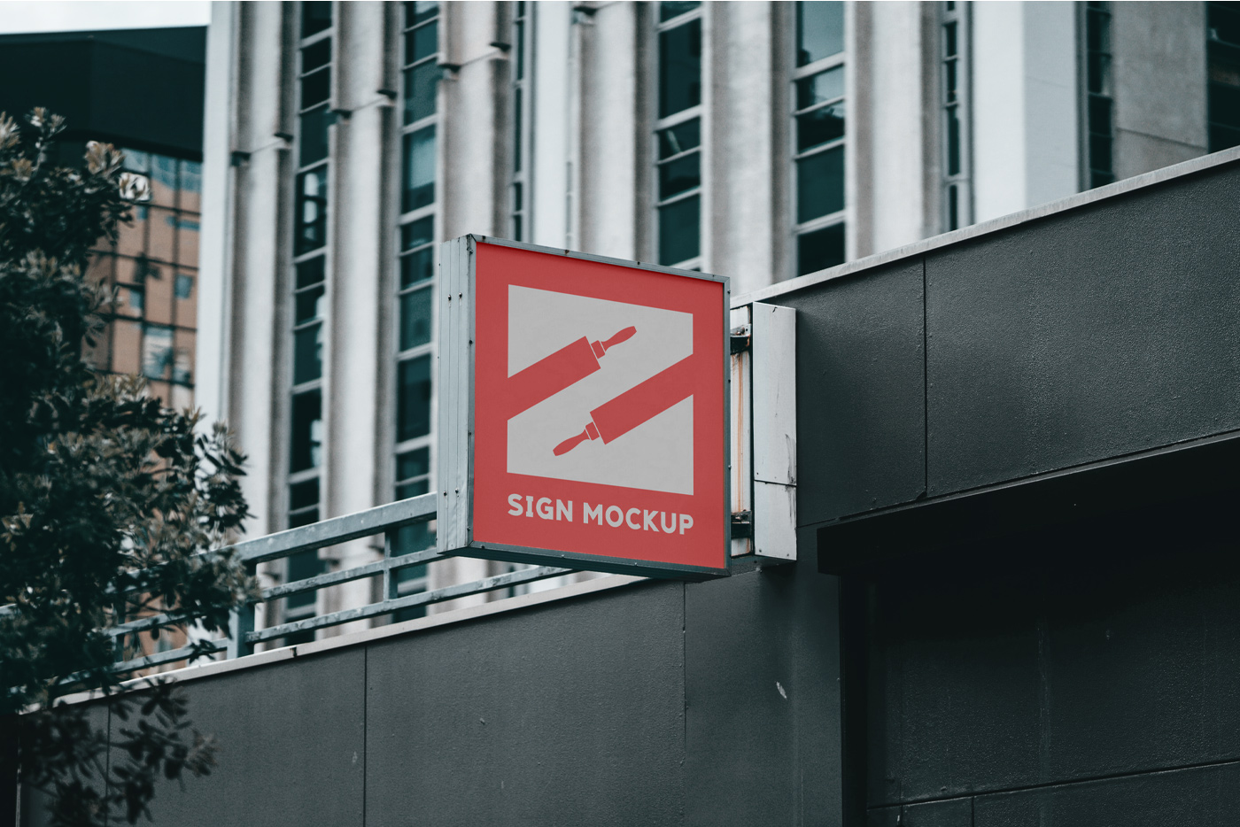 Sign on Building Mockup — Mr.Mockup | Graphic Design Freebies