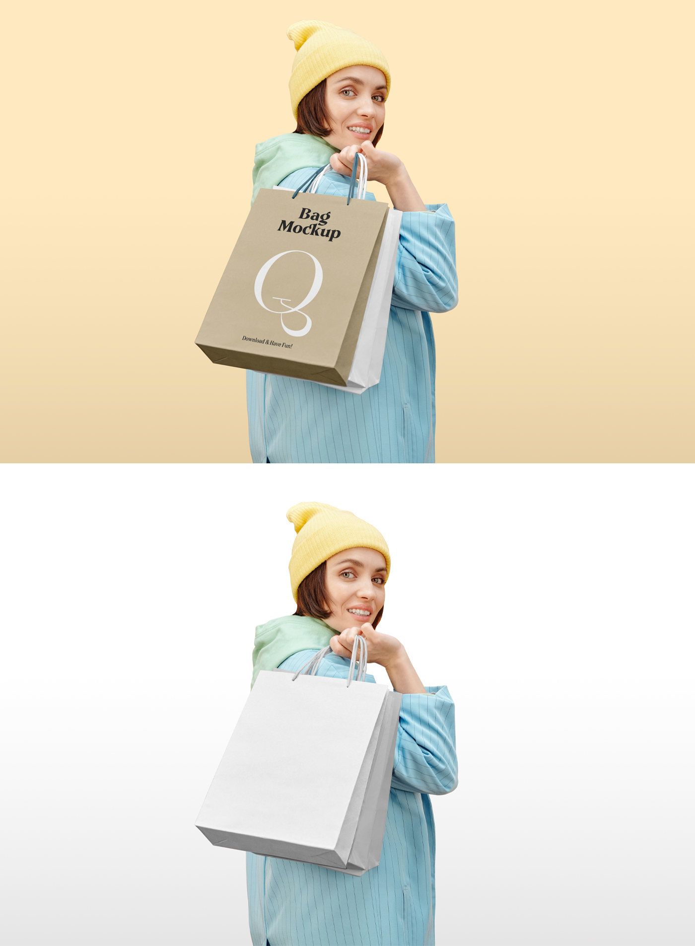 Women with Paper Bags Mockup