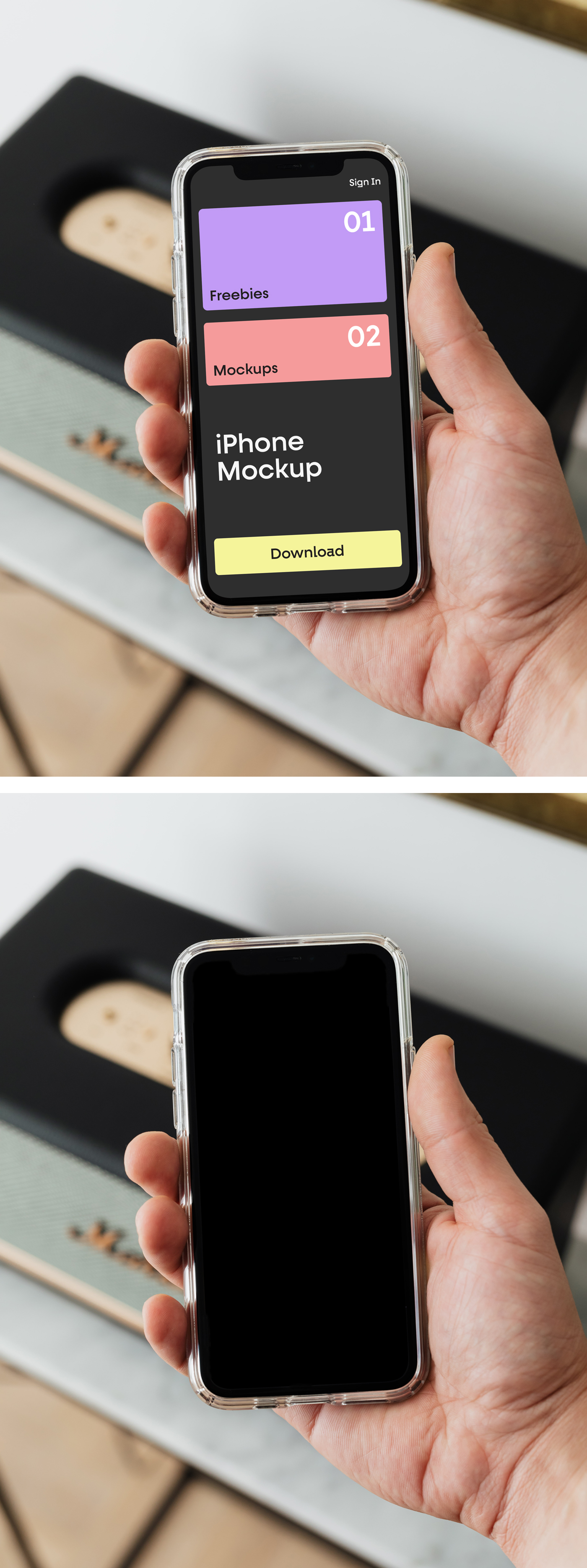 iPhone in Case Mockup
