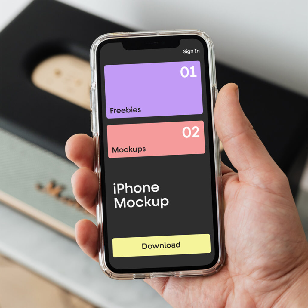 iPhone in Case Mockup