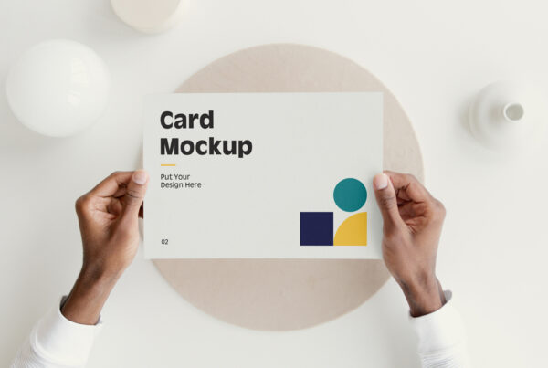 Card with Hands Mockup