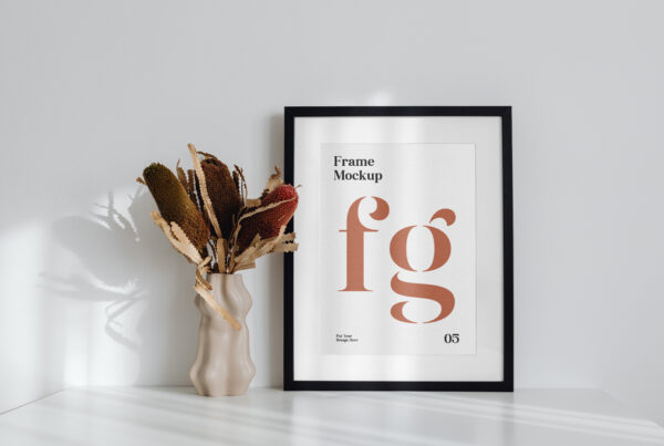 Frame on Desk PSD Mockup