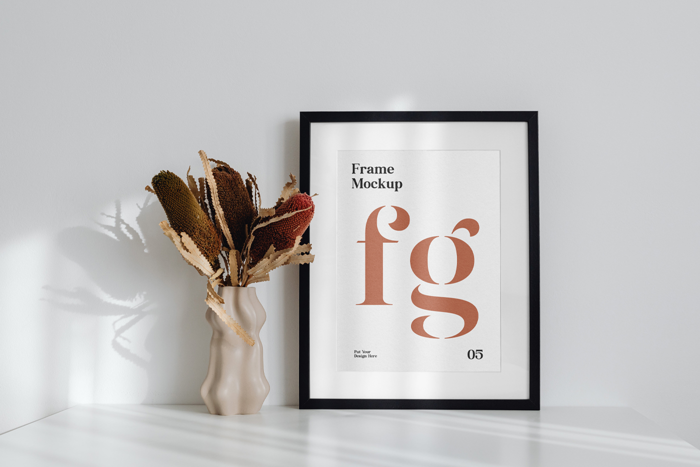 Frame on Desk PSD Mockup — Mr.Mockup Graphic Design Freebies