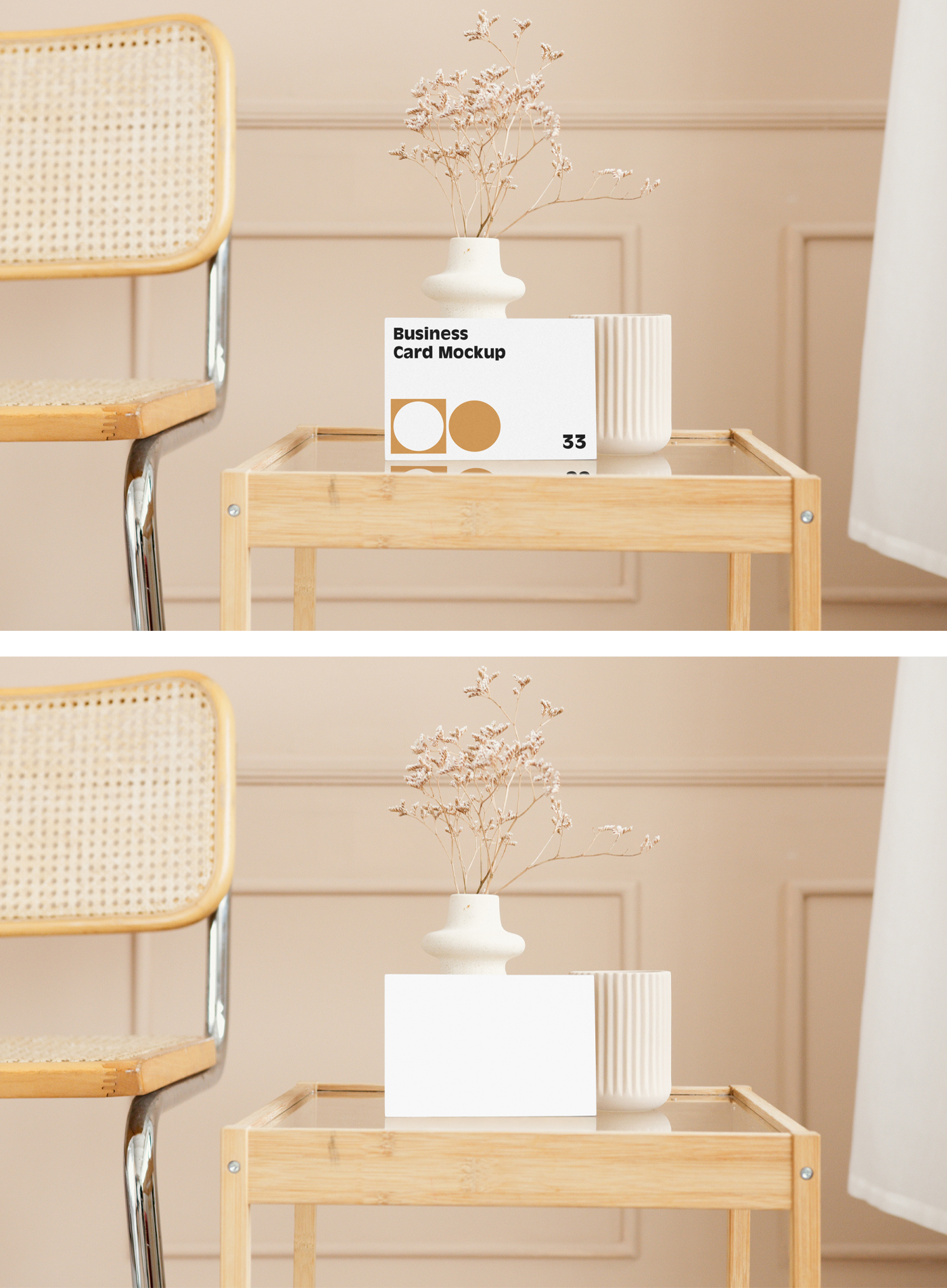 Card on Table Mockup