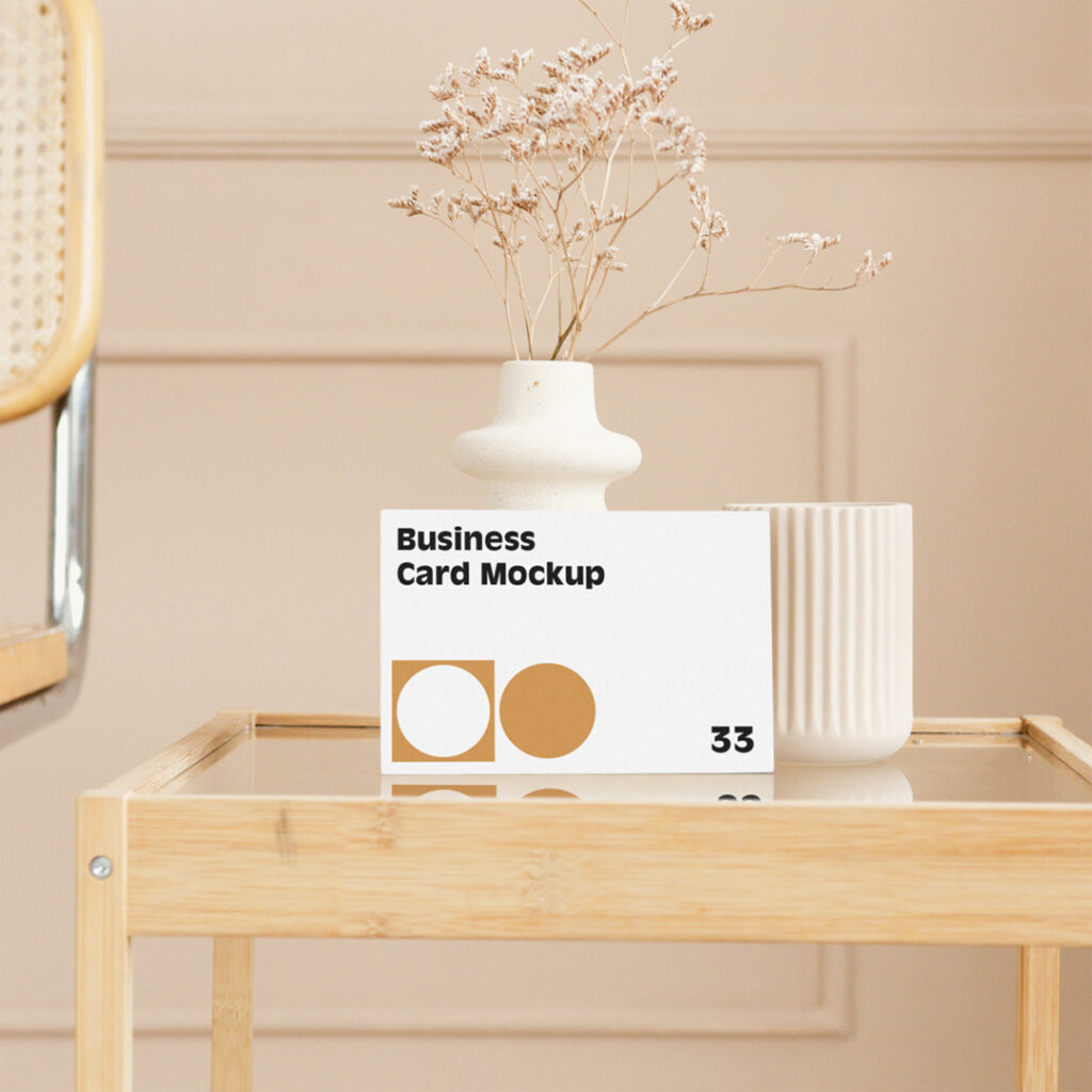 Card on Table Mockup