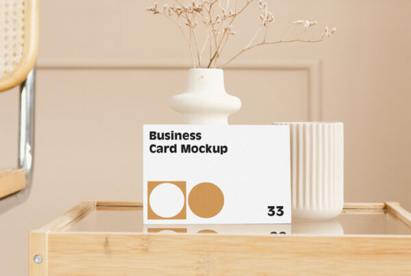 Card on Table Mockup