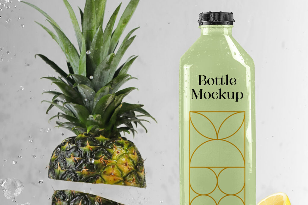 Bottle with Ananas Mockup