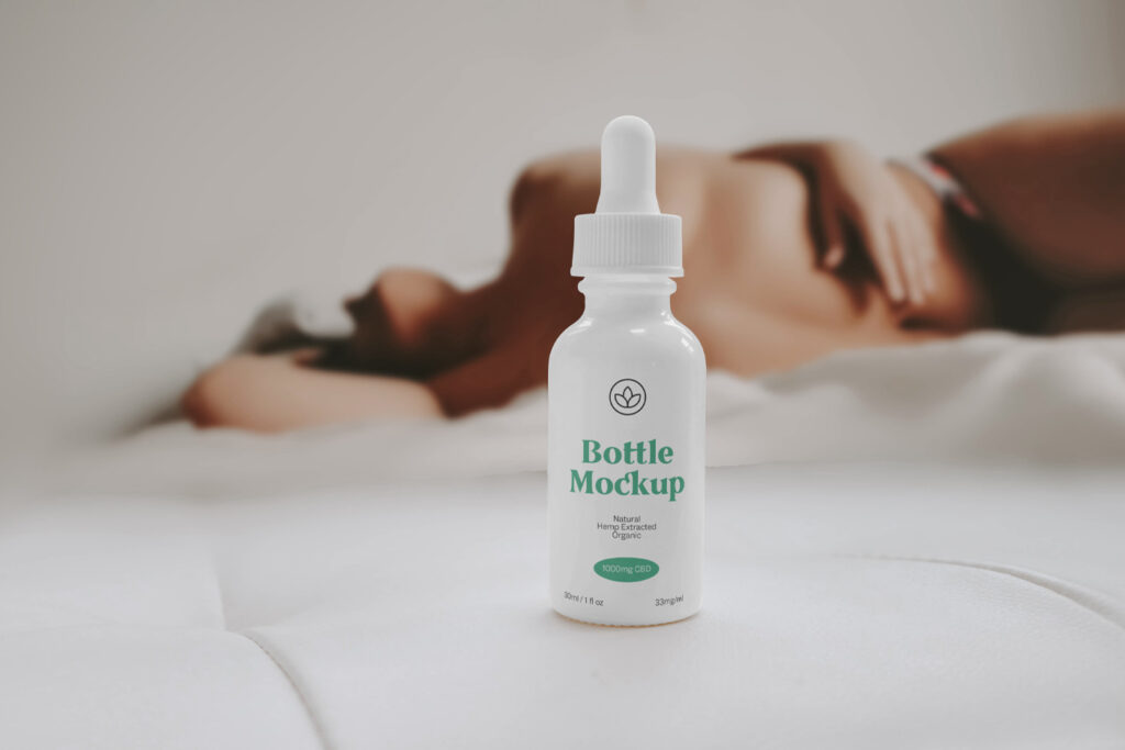 Bottle with Women Mockup