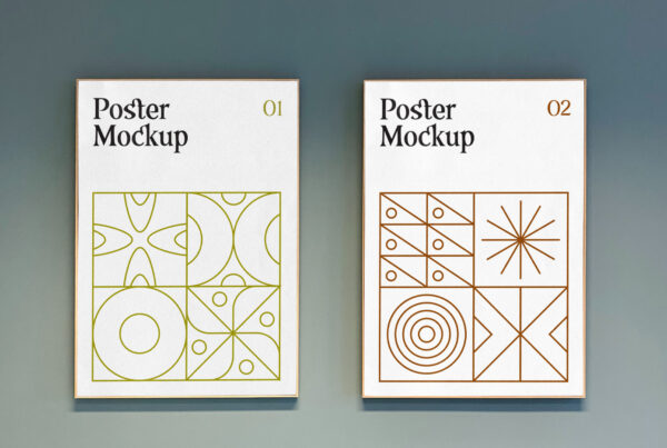 Double Poster PSD Mockup
