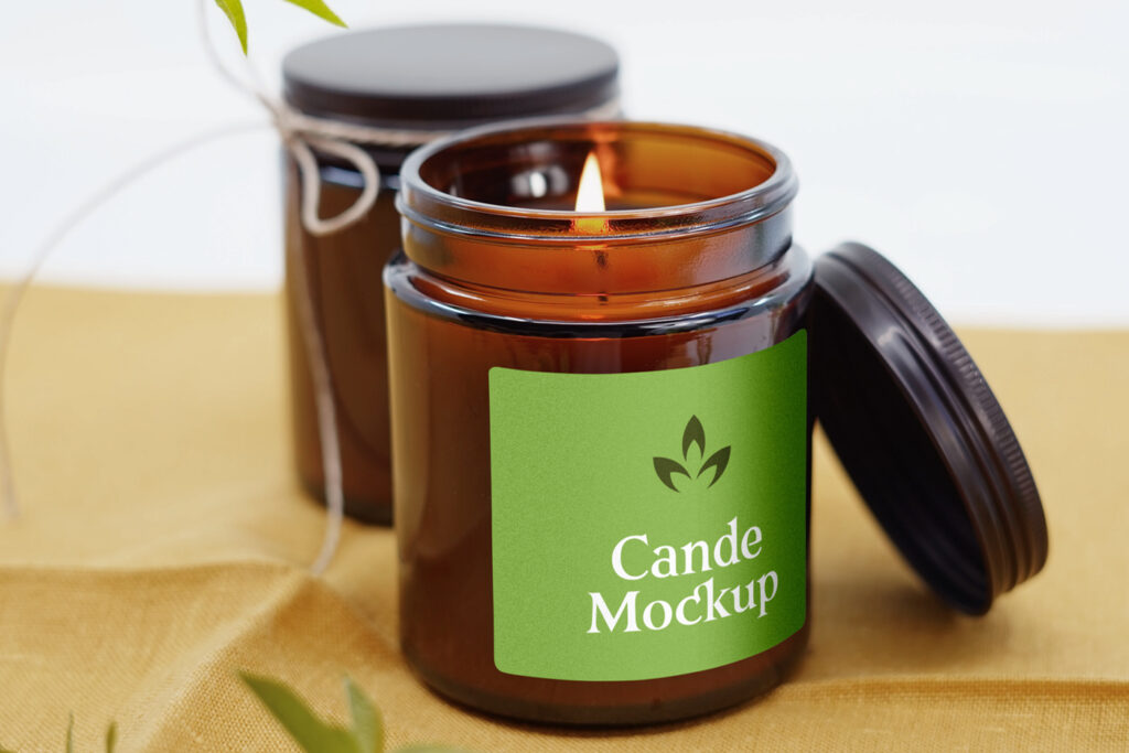 Label on Candle Mockup
