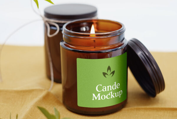 Label on Candle Mockup