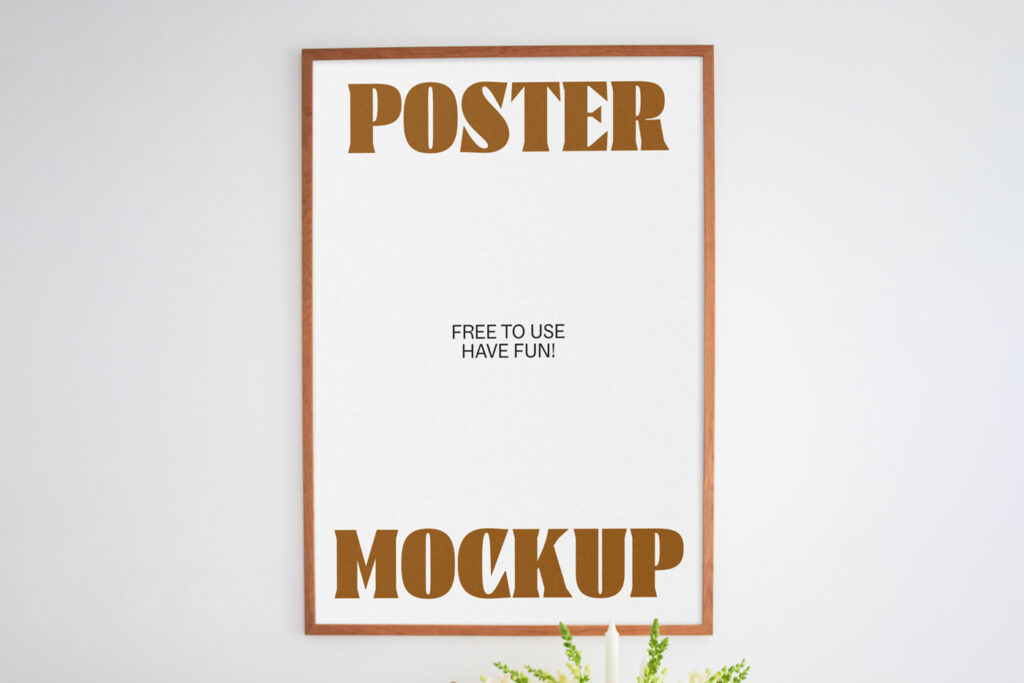 Living Room Poster PSD Mockup