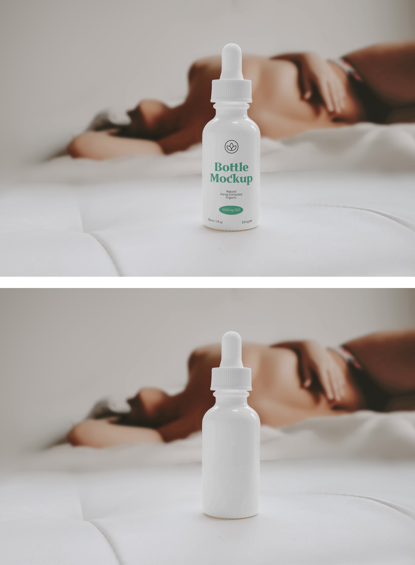 Bottle with Women Mockup