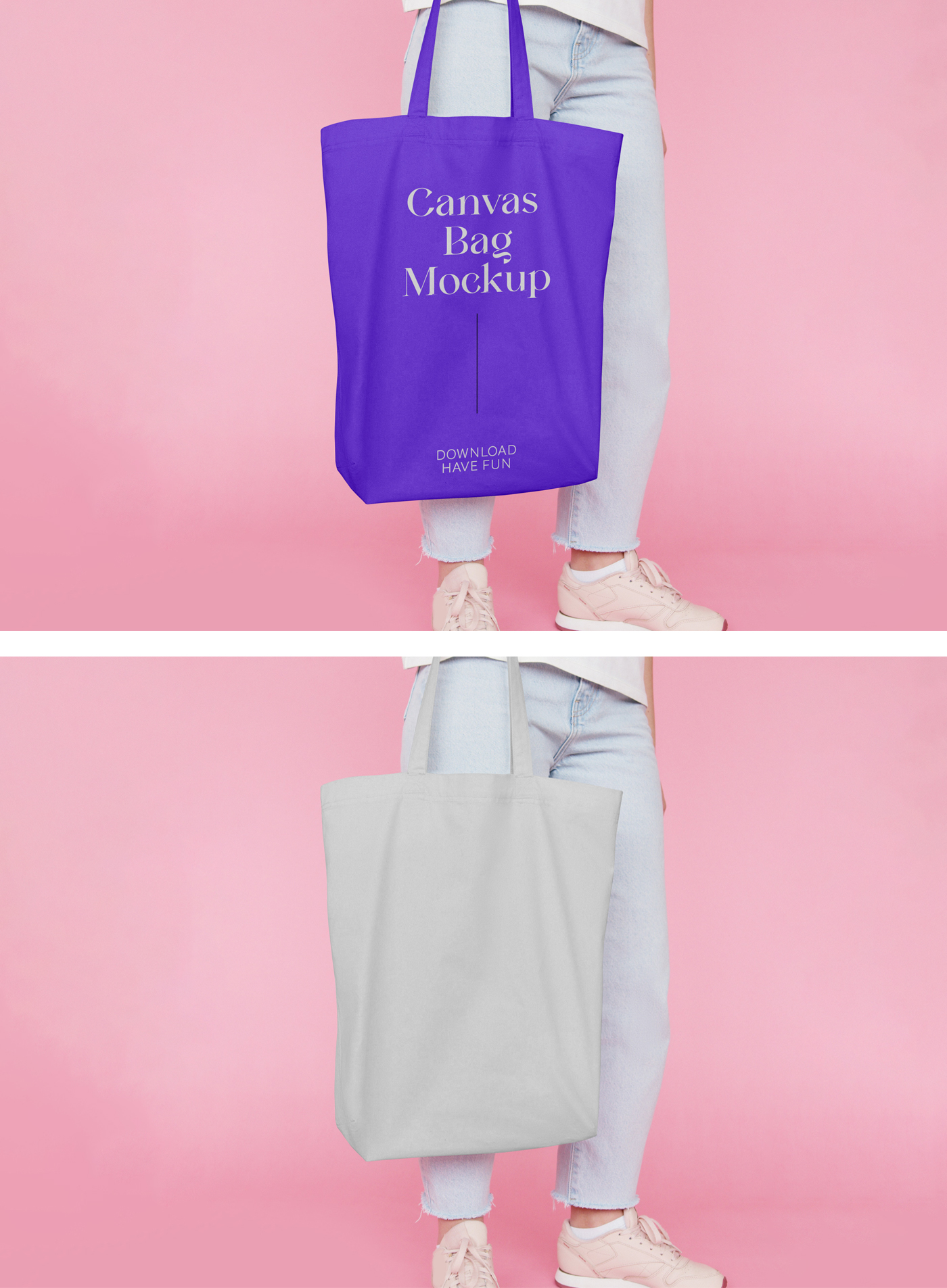 Canvas Bag with Jeans Mockup