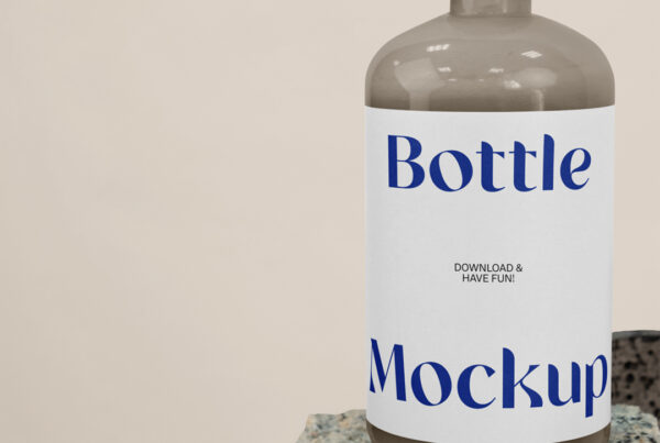 Bottle on Stone Mockup