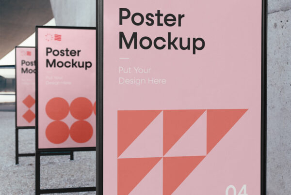Triple Poster Mockup
