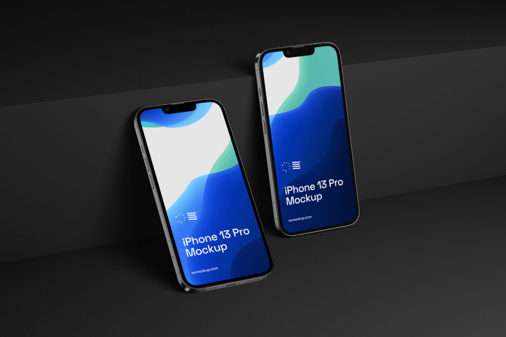 Two iPhone 13 Pro Mockups 02 IP13PM