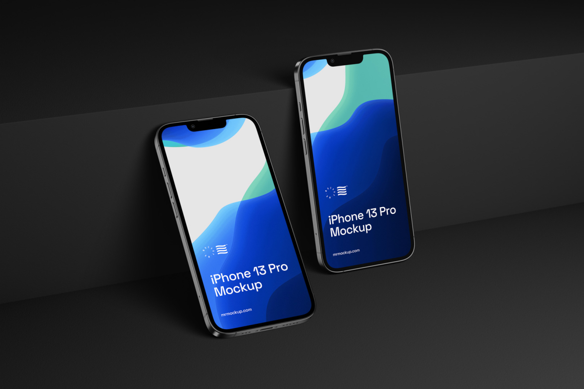 Two iPhone 13 Pro Mockups 02 IP13PM