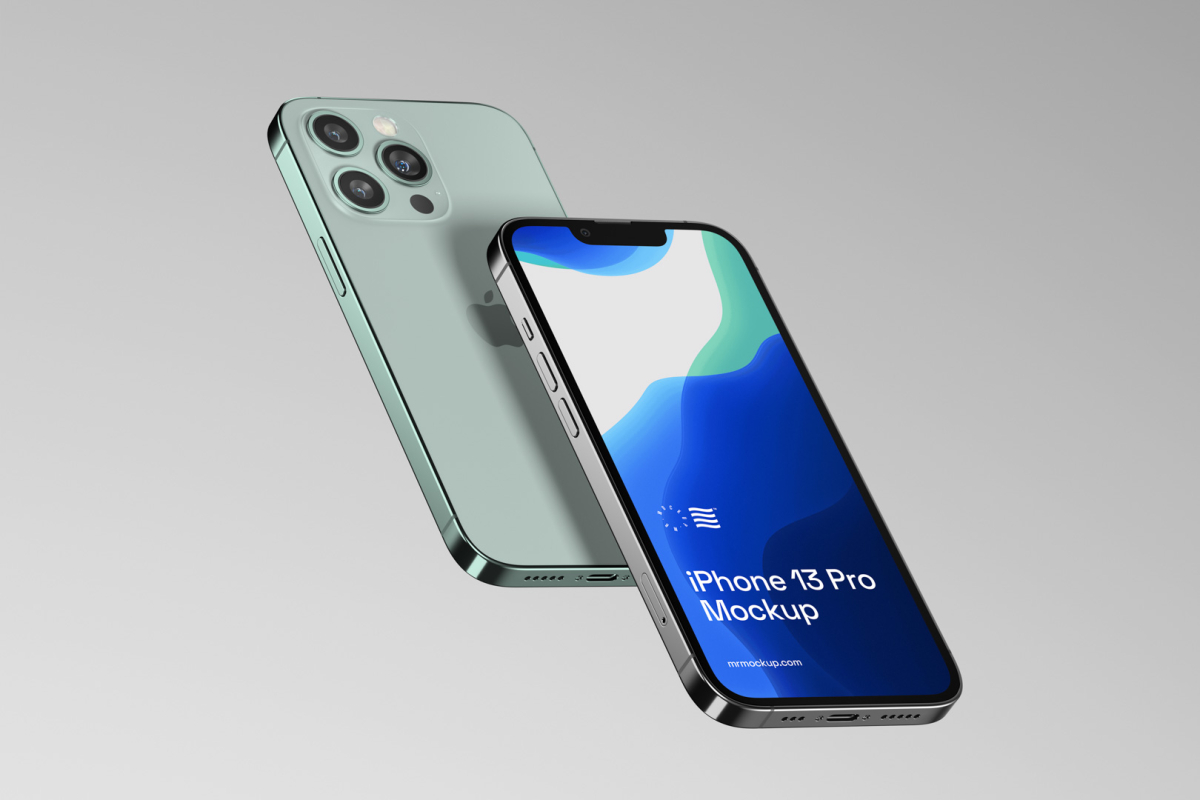 Two iPhone 13 Pro Mockups 04 IP13PM