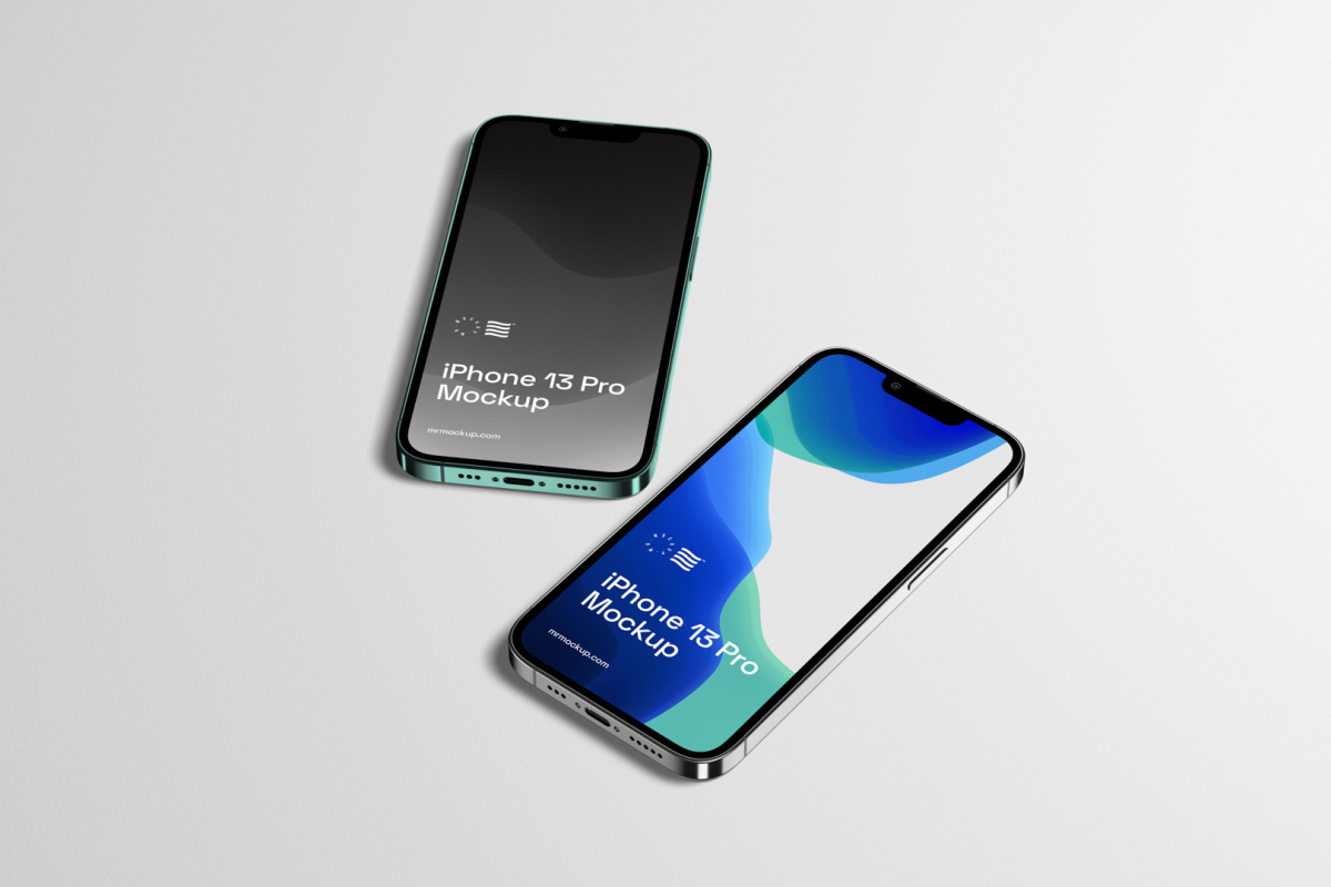 Two iPhone 13 Pro Mockups 09 IP13PM