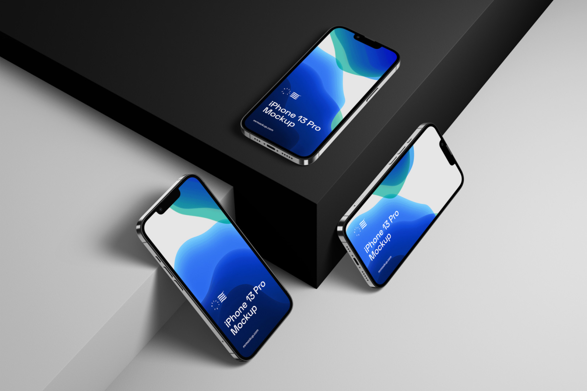 Three iPhone 13 Pro Mockups 01 IP13PM