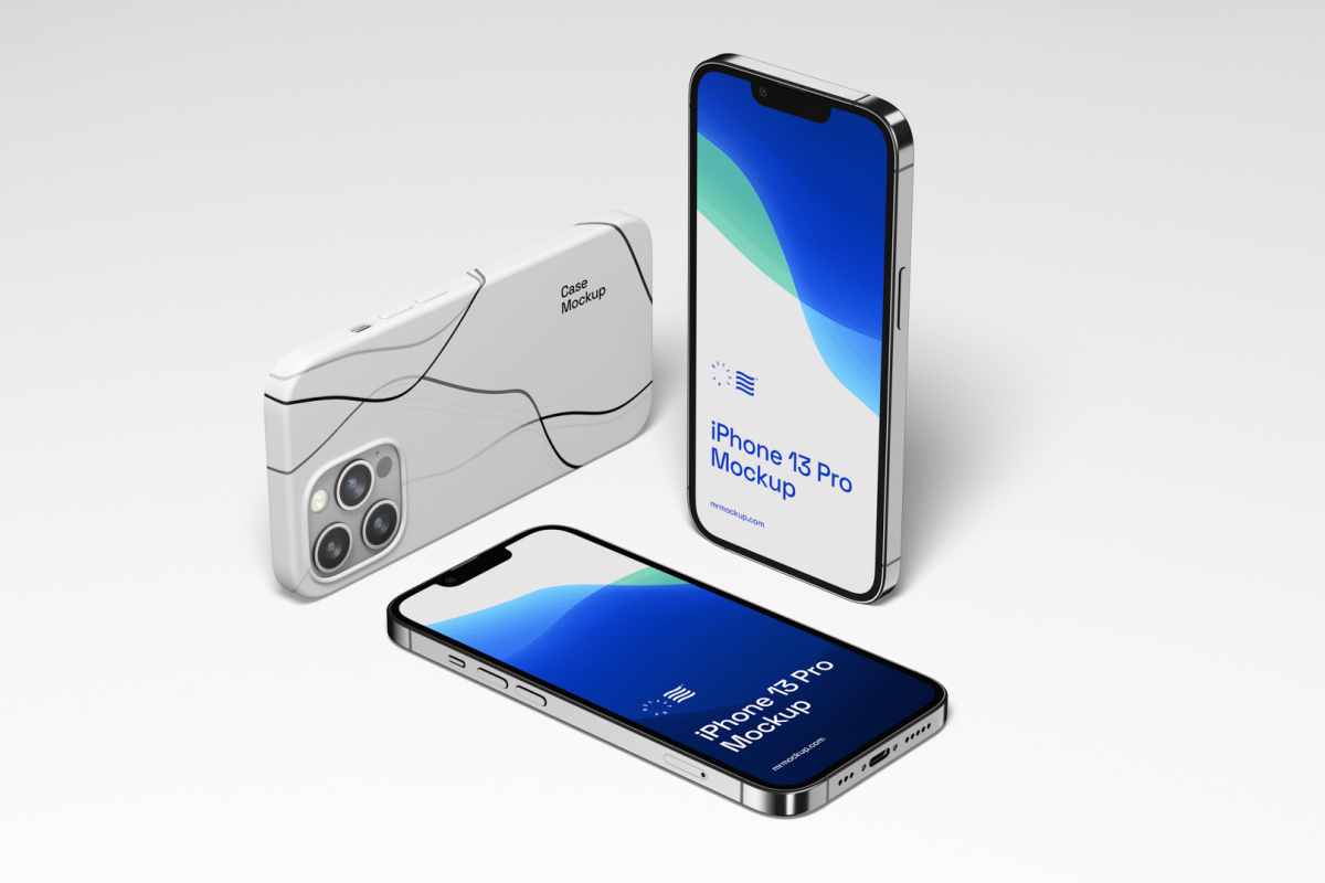 Three iPhone 13 Pro Mockups 02 IP13PM