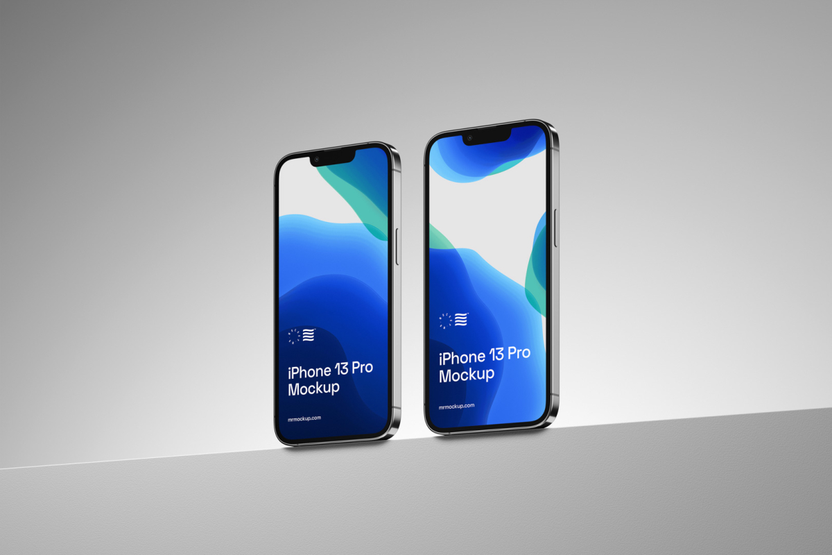 Two iPhone 13 Pro Mockups 11 IP13PM