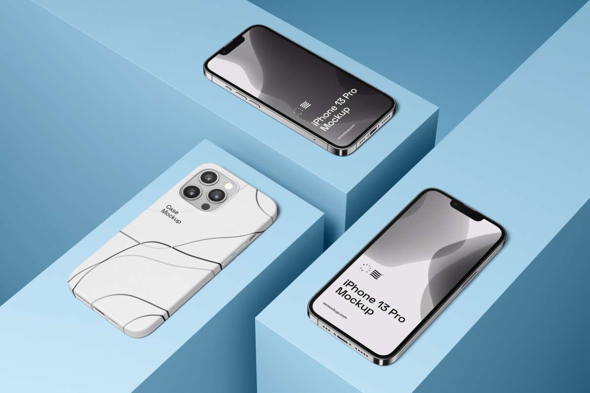 Three iPhone 13 Pro Mockups 03 IP13PM