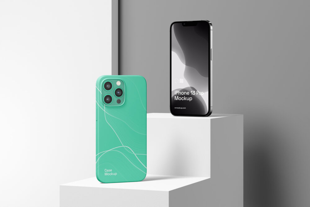 Two iPhone 13 Pro Mockups 14 IP13PM