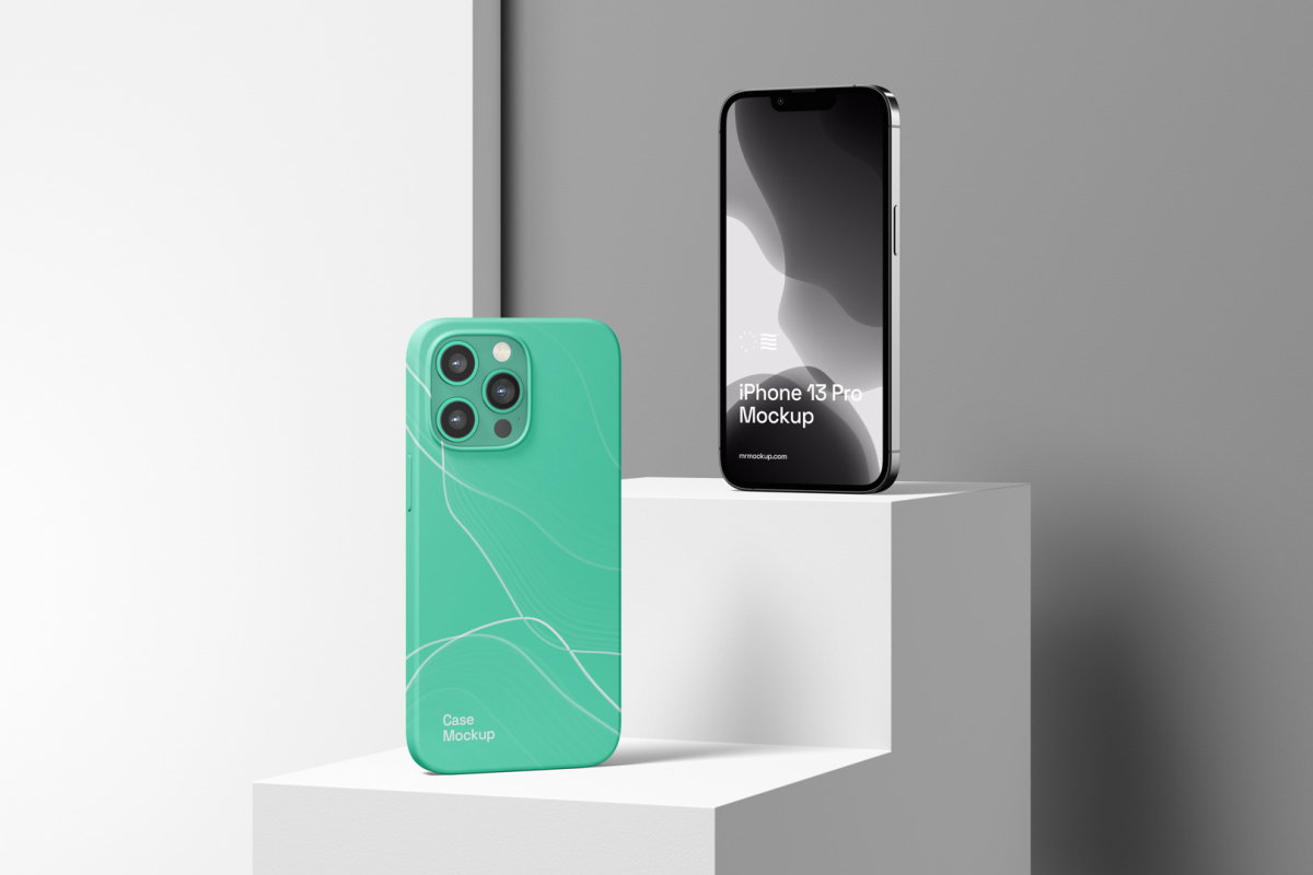 Two iPhone 13 Pro Mockups 14 IP13PM