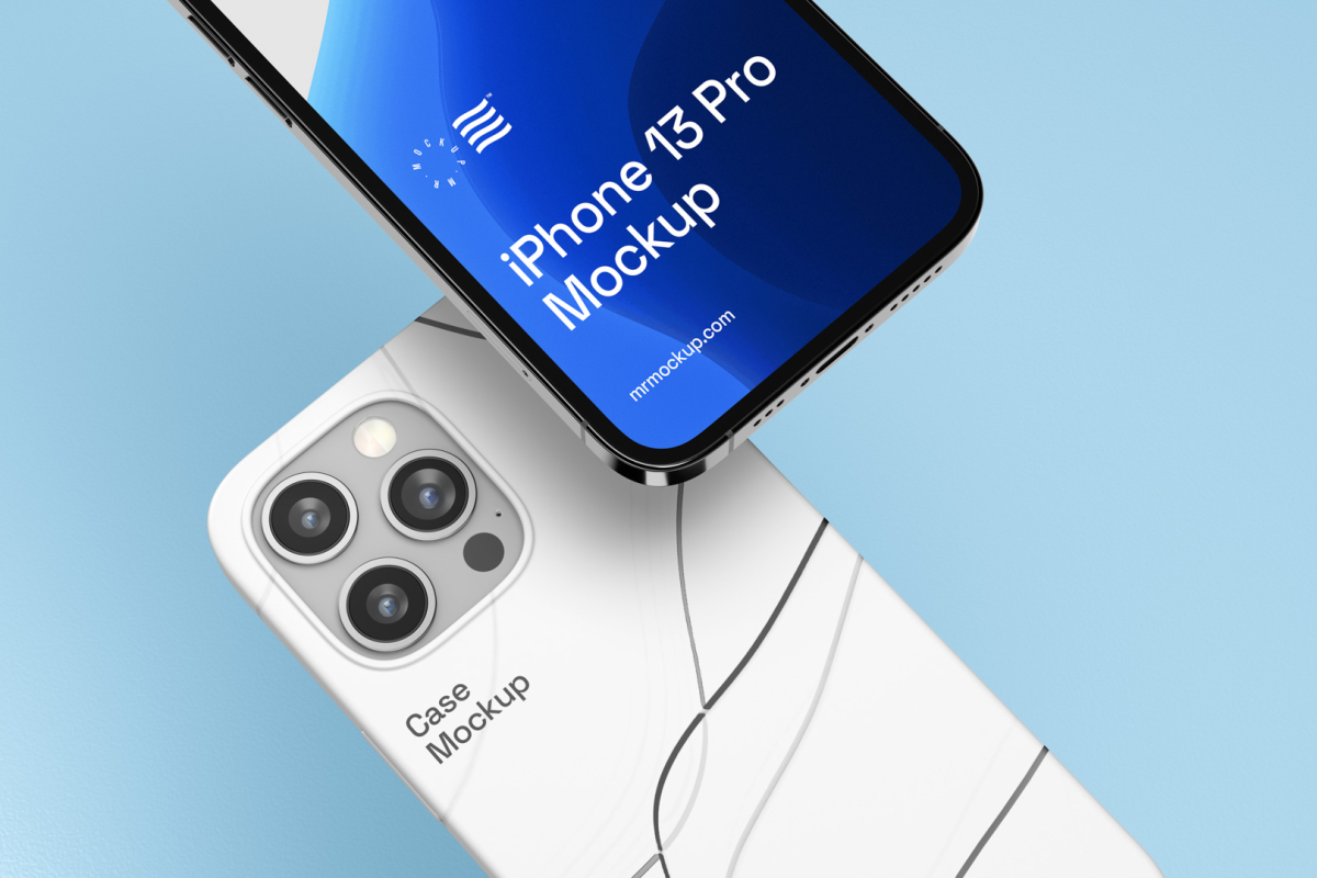 Two iPhone 13 Pro Mockups 15 IP13PM