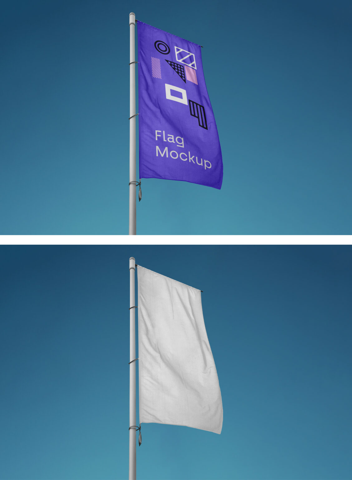Vertical Flag PSD Mockup — Mr.Mockup | Graphic Design Freebies