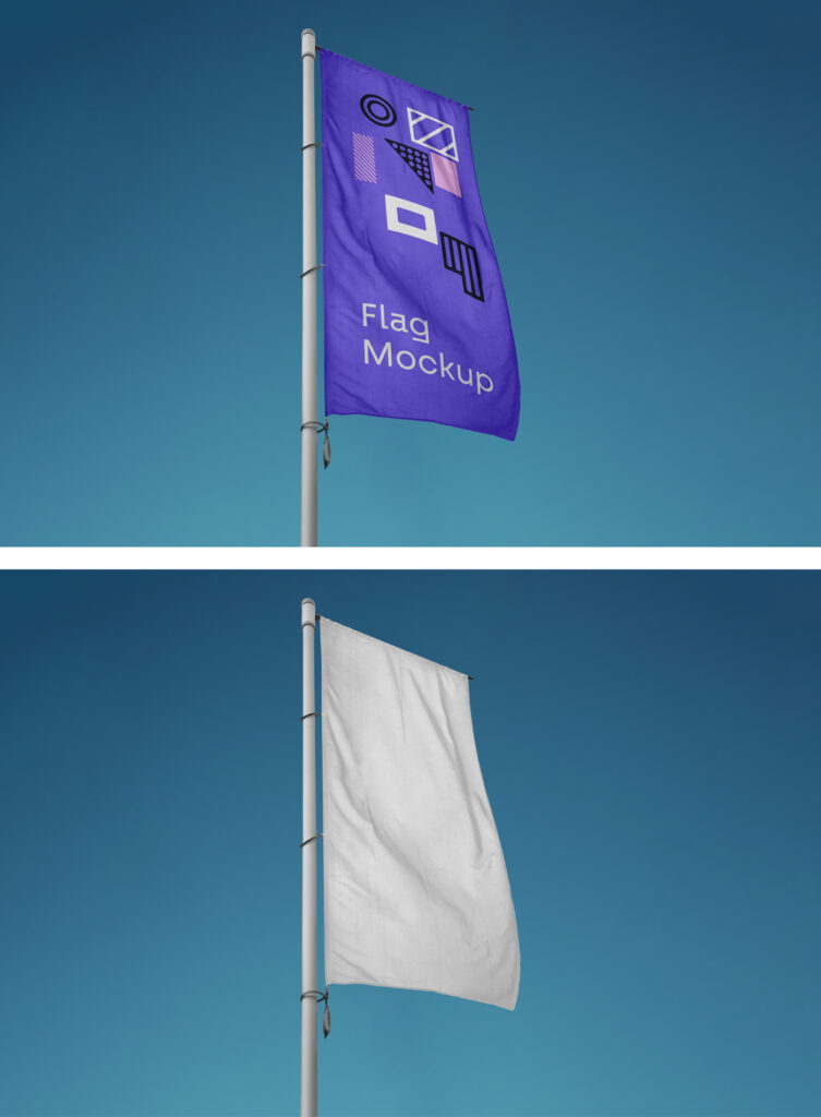 Vertical Flag PSD Mockup — Mr.Mockup | Graphic Design Freebies