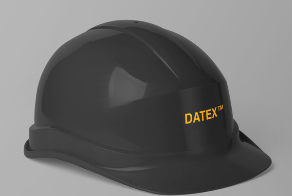 Construction Helmet Mockup lie on the gray floor.