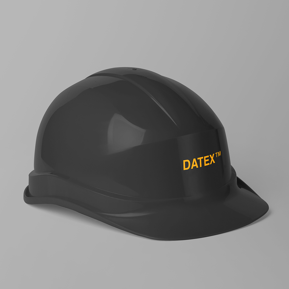 Construction Helmet Mockup lie on the gray floor.