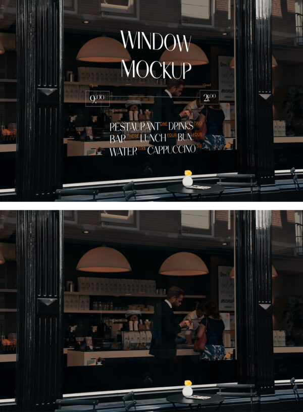 Restaurant Window PSD Mockup — MrMockup