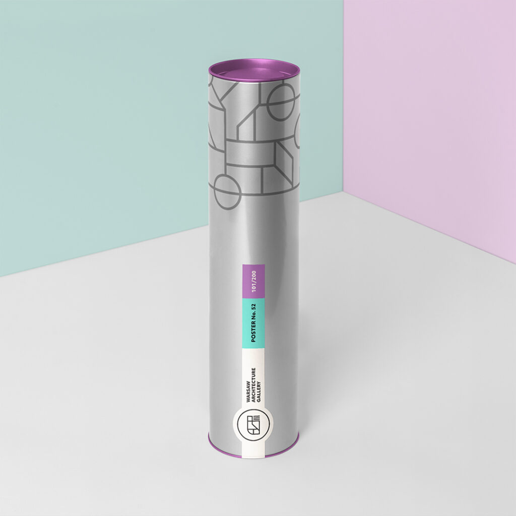 Tube Packaging Mockup standing in vertical position on the gray floor.