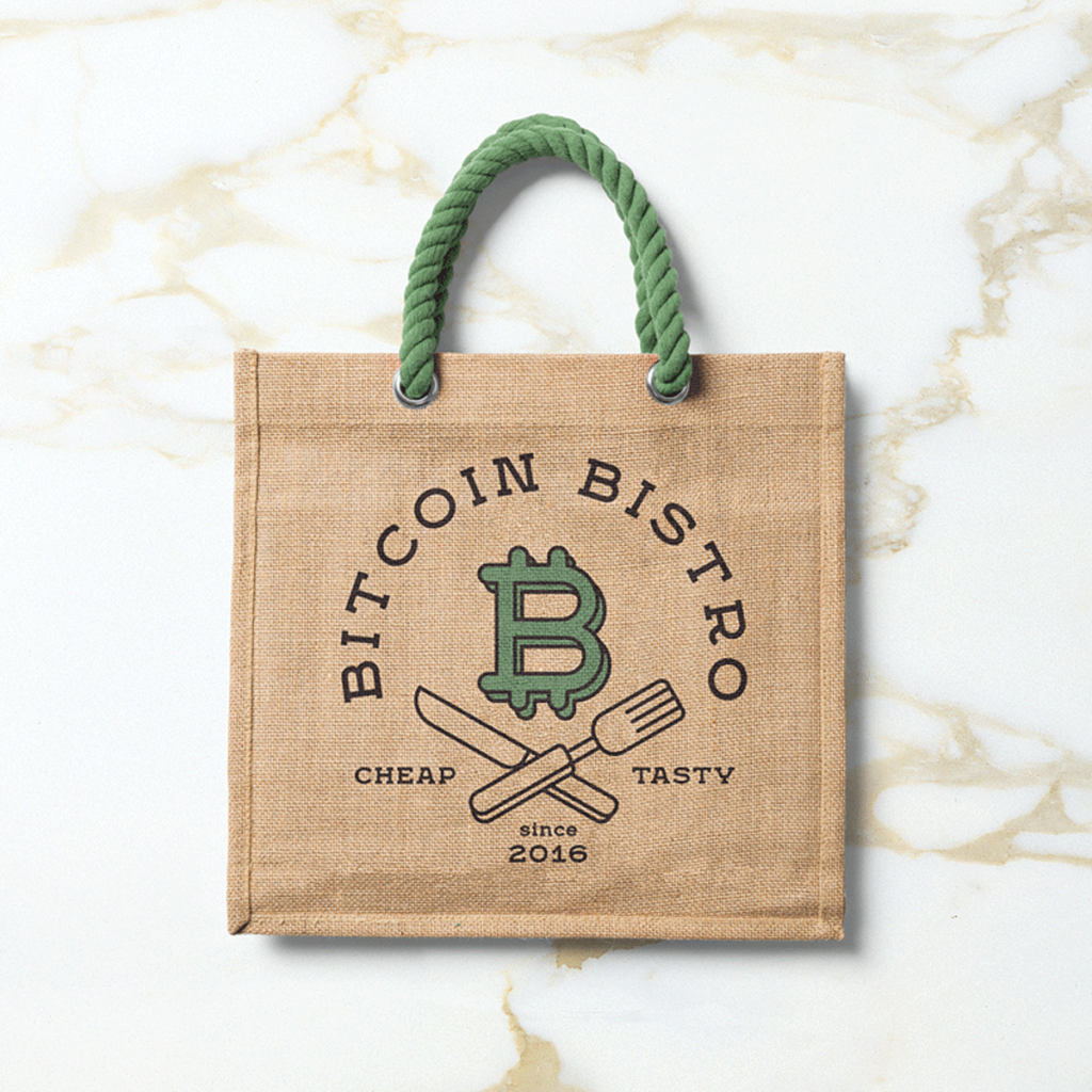 Eco square Tote Bag Mockup seen from above on the marble floor.