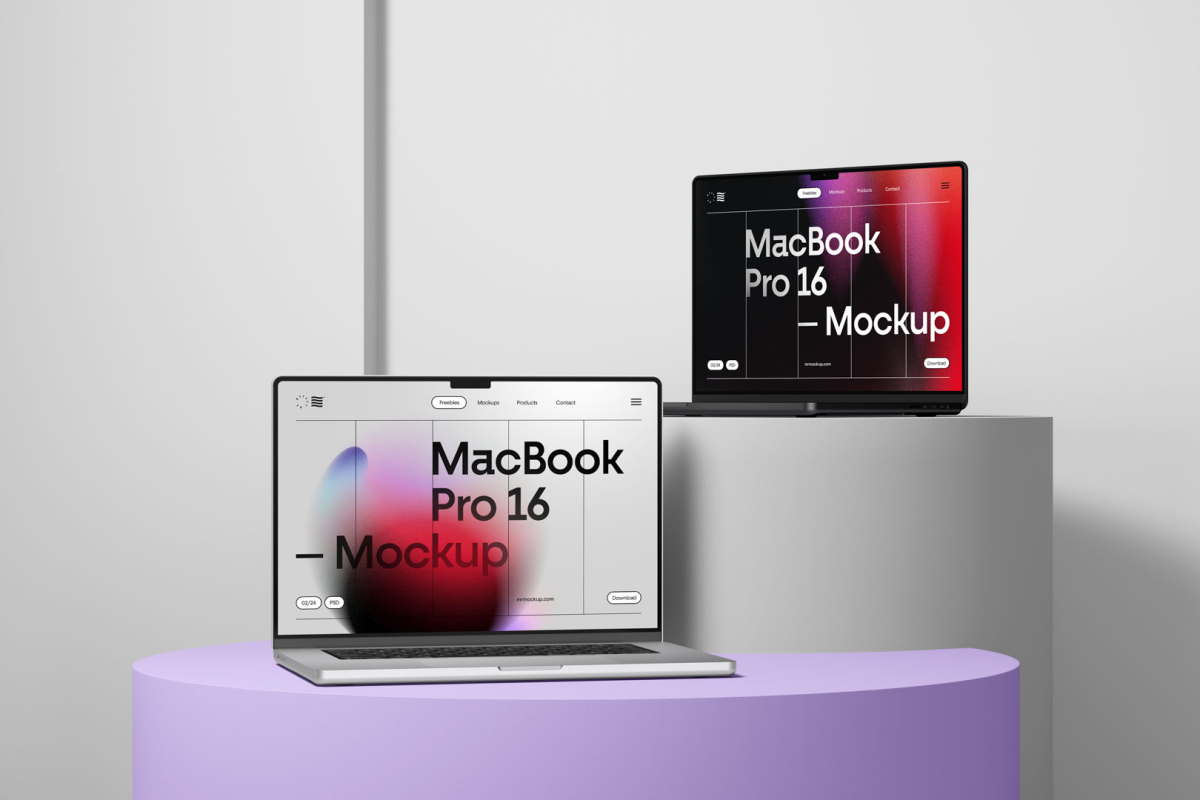 Two MacBook Pro 16 Mockups 06 MBP16M