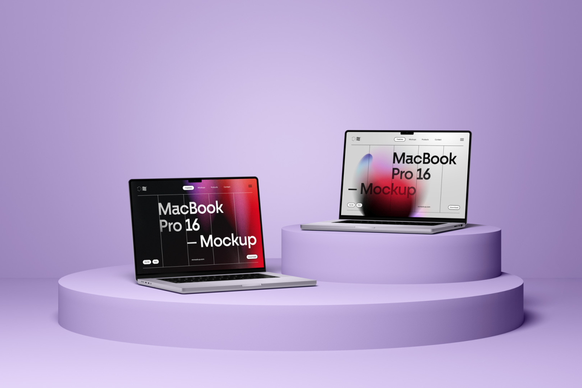 Two MacBook Pro 16 Mockups 07 MBP16M