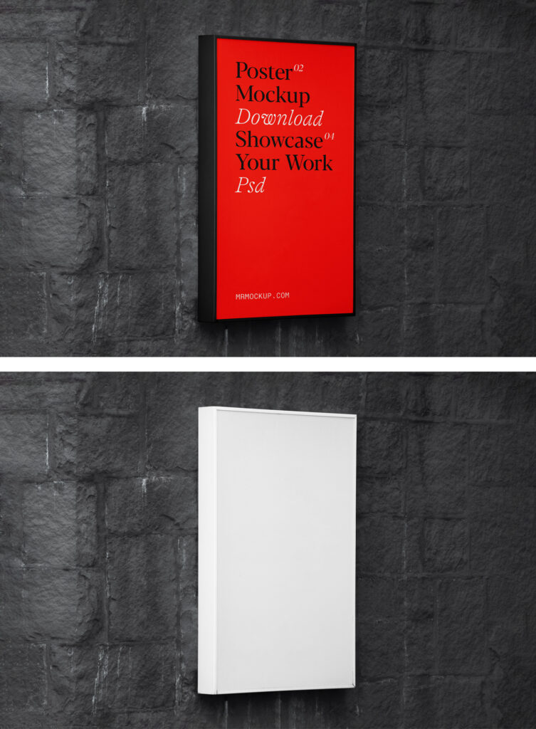 Poster on Brick Wall Mockup — Mr.Mockup