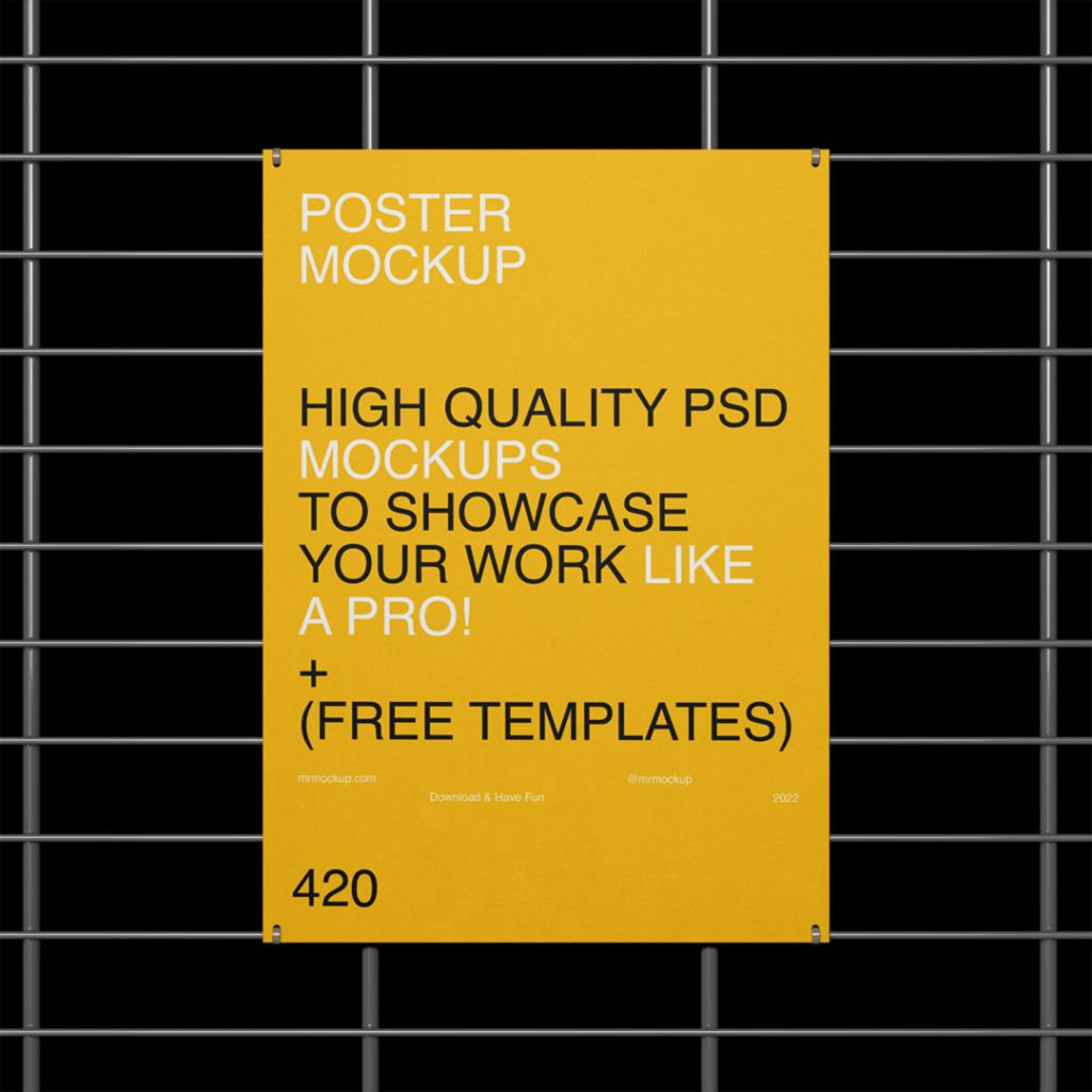 Posters in metal frame mockup - Instant Download