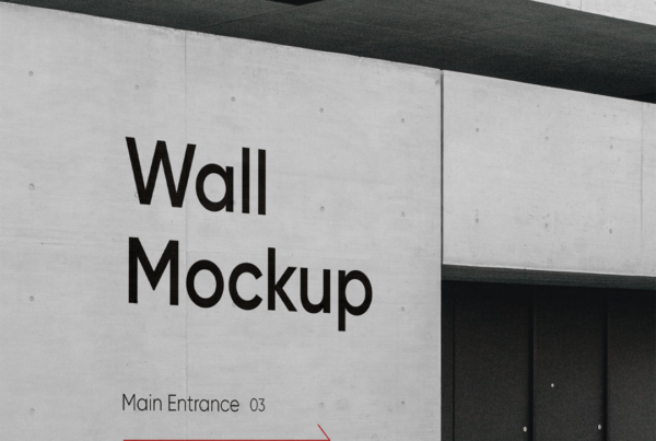 Wayfinding on Wall Mockup, ordinary on building elevation.