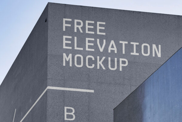 Dark marble elevation mockup.