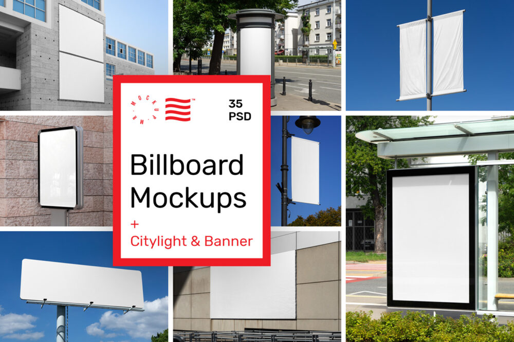 City Billboard Mockups and Banner Mockups