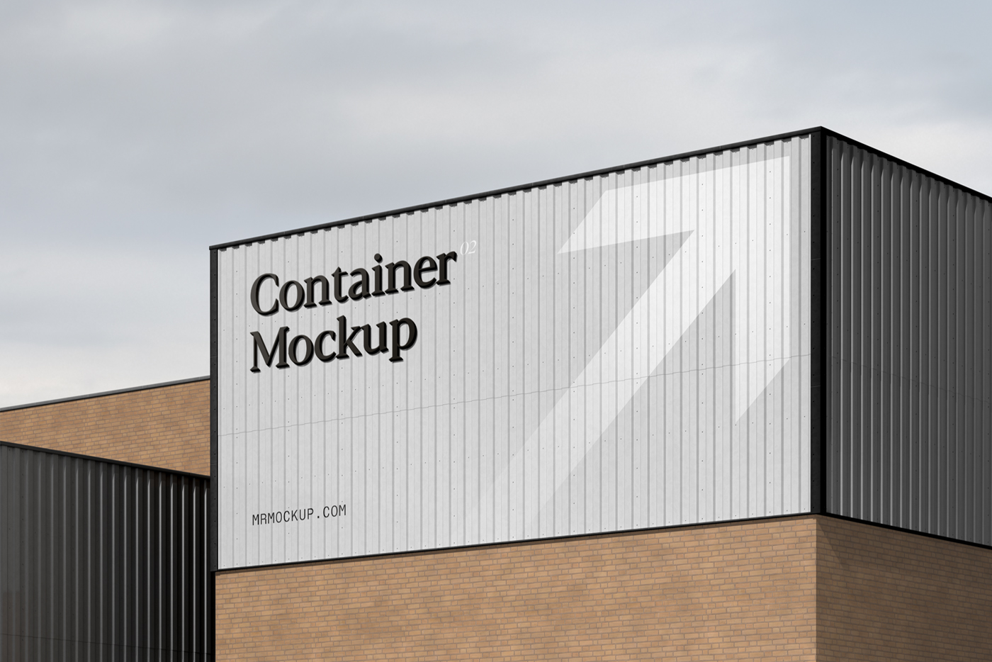 Metal Container with Sign Mockup — Mr.Mockup