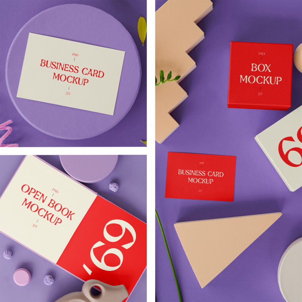 Book & cards with paper decoration figures on the floor.