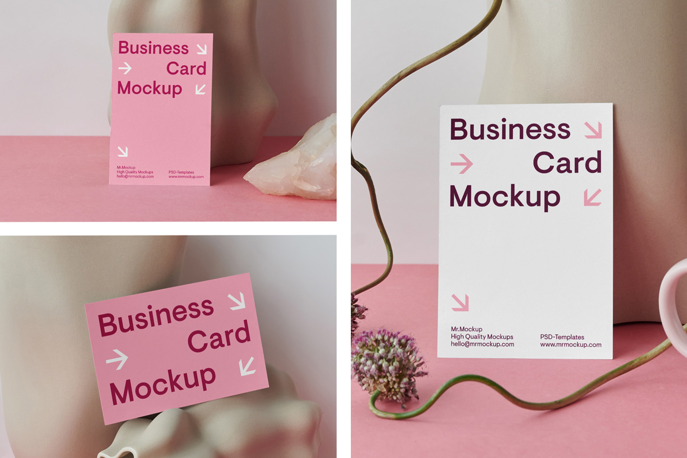 The card's mockup is placed on the table, seen from the front.